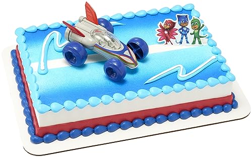 PJ Masks Save the Day Cake Topper with Free-Wheeling Car
