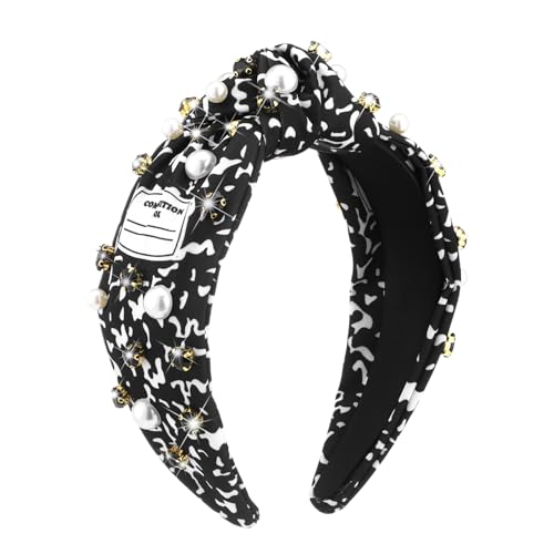 Composition Notebook Knotted Headband with Pearls and Crystals