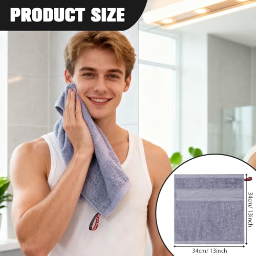 PHOGARY Multicoloured Cotton Wash Cloths Set - 6 Pack 13"x13"