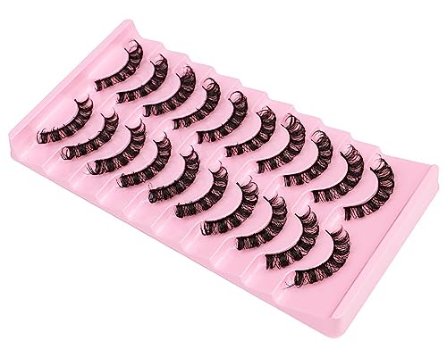 XUKAILAI Russian Strip Eyelashes - 10 Pairs Fluffy 3D Faux Mink Lashes