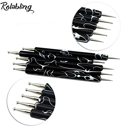 Nail Dotting Tools Set - 5 Double-Ended Stylus Pens for Nail Art