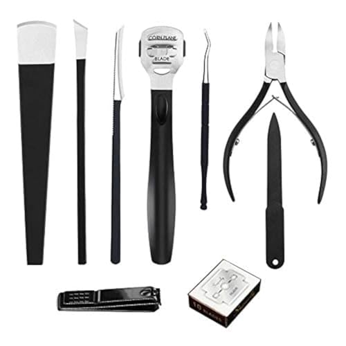Callus Remover Foot Tool Kit with 10 Blades & Pedicure Tools - Safe & Effective