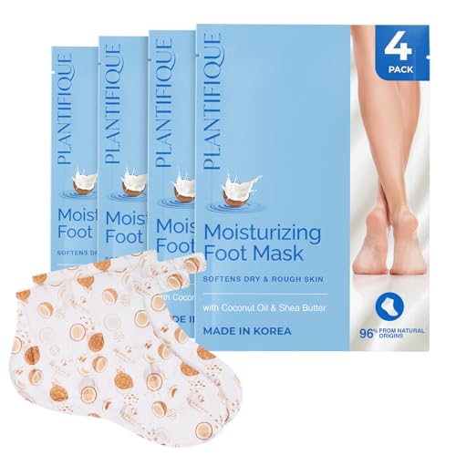 PLANTIFIQUE Hydrating Foot Mask Socks - Moisturizing Treatment for Dry Feet