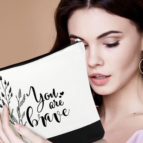 Coume 10 Pack Canvas Makeup Bags with Inspirational Quotes - Travel & Gift Set