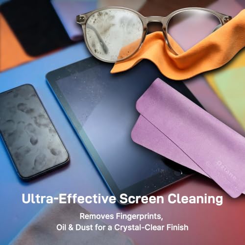 10 Pack Microfiber Cleaning Cloths - Scratch-Free & Lint-Free for Eyeglasses, Phones, and Screens