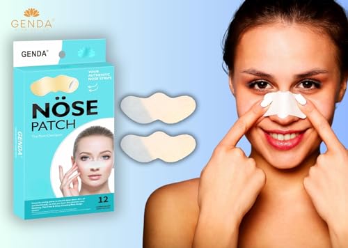 GENDA Blackhead Remover Nose Pore Strips - Deep Cleansing Hydrocolloid Patches, 12 Strips