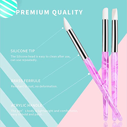 BQAN 5-Piece Silicone Nail Art Pen Set for 3D Sculpting