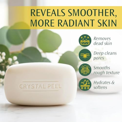 Exfoliating Bar Soap for Men & Women - Lemongrass 4oz | Crystal Peel Microdermabrasion