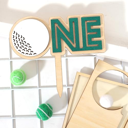Golf 1st Birthday Cake Topper - Hole in One Decoration