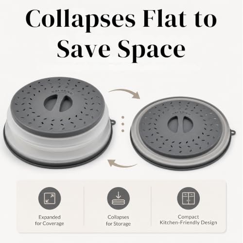 Collapsible 10.5" Silicone Microwave Splatter Cover - BPA-Free