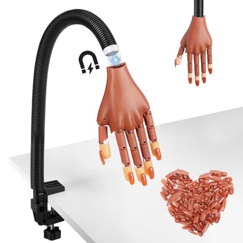 Wilfniee Magnetic Practice Hand for Acrylic Nails with 100 Tips