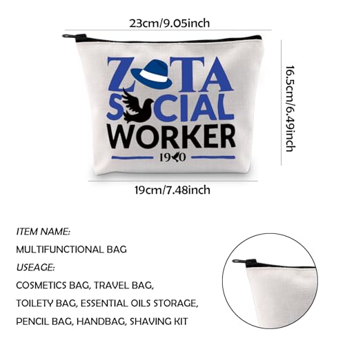 Social Worker Makeup Bag - Durable Canvas Travel Cosmetic Organizer Pouch