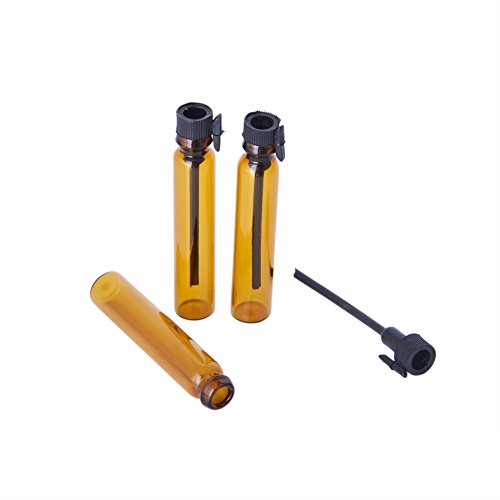 2ml Amber Glass Perfume Sample Vials - 100 Pack Refillable Travel Bottles