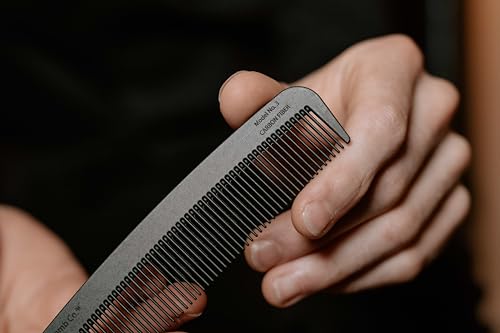 Chicago Comb Model 3 Carbon Fiber Pocket Comb - Anti-Static EDC for Fine Hair