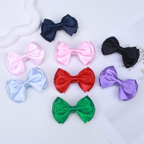 2pcs Navy Blue Hair Bows with Alligator Clips - 3 x 1.7 in