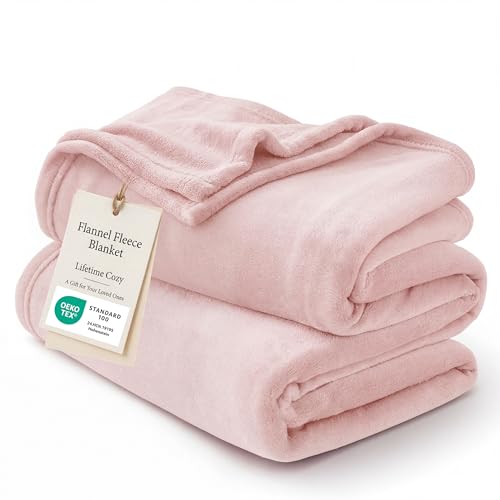 Bedsure GentleSoft Pink Throw Blanket - 50x60 Inches Cozy Fleece