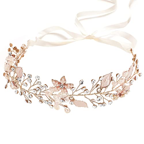 Coucoland Flower Girl Fairy Headpiece - Style2 Gold Crystal Tiara