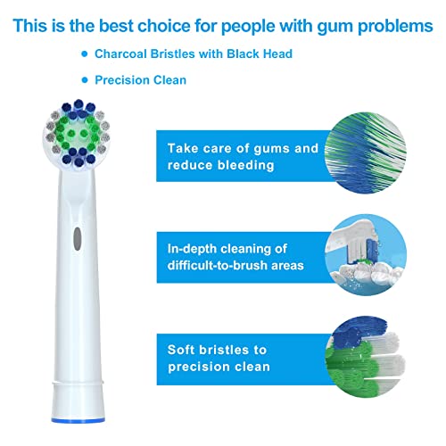 Z-VAPRESS 16 Pack Electric Toothbrush Replacement Heads compatible with Oral-B Soft Bristles