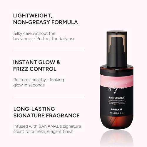 2-in-1 Hair Serum & Perfume Oil - Korean Hair Care, Moroccan Argan Oil & 12 Amino Acids for Dry Damaged Hair, Anti-Frizz Glass Hair Shine, Paraben-Free, Baby Powdery Musk, 3.38 fl oz