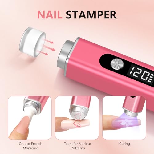 ChristineShelly 3-in-1 Flash Cure Nail Lamp, UV Light for Gel Nails - Red
