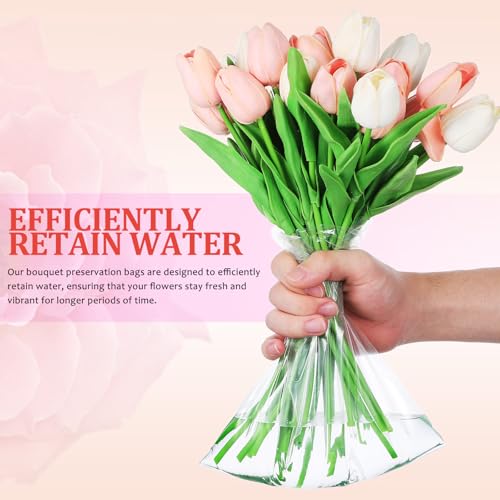 DOITOOL 50 Pcs Clear Flower Water Bags for Bouquets