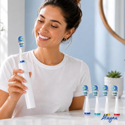 Alayna Double Head Replacement Brush Heads for Oral-B - Pack of 16, Compatible with All Oral-B Models