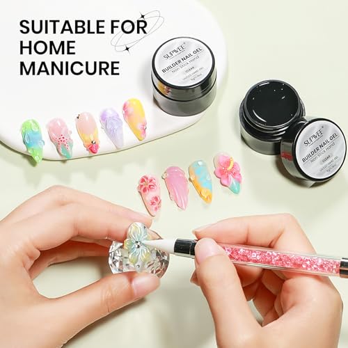 SUPWEE Clear 3D Gel Nail Art Sculpting Gel - 2PCS, Non-Stick, Beginner-Friendly