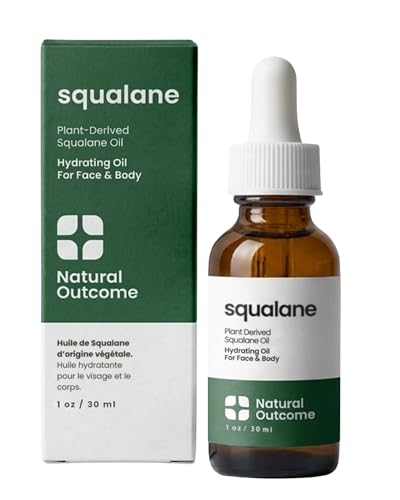 Natural Outcome Squalane Oil - 100% Plant-Derived Moisturizer for Face, Body, Hair & Lips - 1 oz