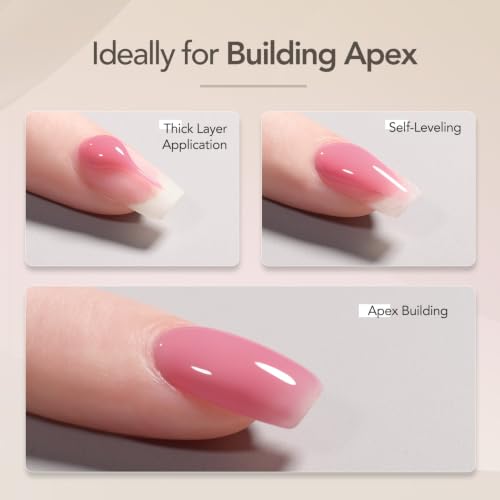 GAOY 6 Colors Rubber Base Gel Set - 2-in-1 Nail Strengthener