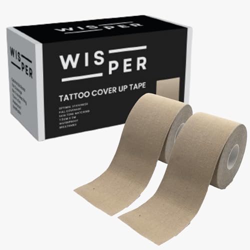 Wisper Tattoo Cover Up Tape - White, Waterproof & Breathable, 7.5 cm x 9 m