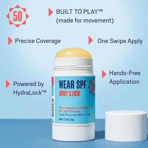 WearSPF SPF 50 Sunscreen Body Stick - Hydration-Locking Formula (1-Pack)