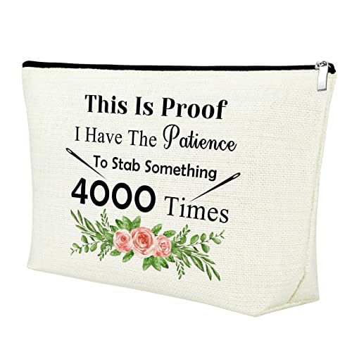 Mxrymvu Cross Stitch Sewing Gift Cosmetic Bag Travel Organizer - Unique Present for Crafters