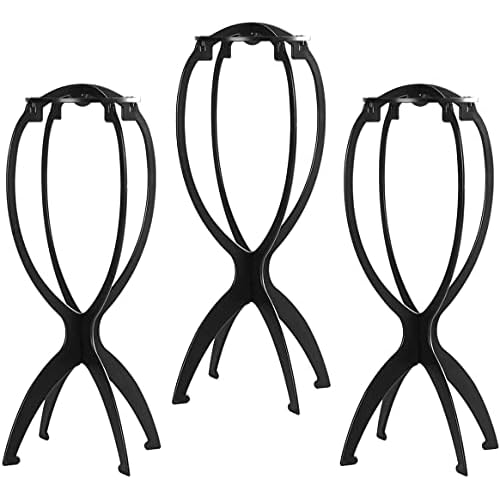 Dreamlover Wig Stand, Wig Head Stand, Wig Holder for Multiple Wigs, Black, 3 Pack