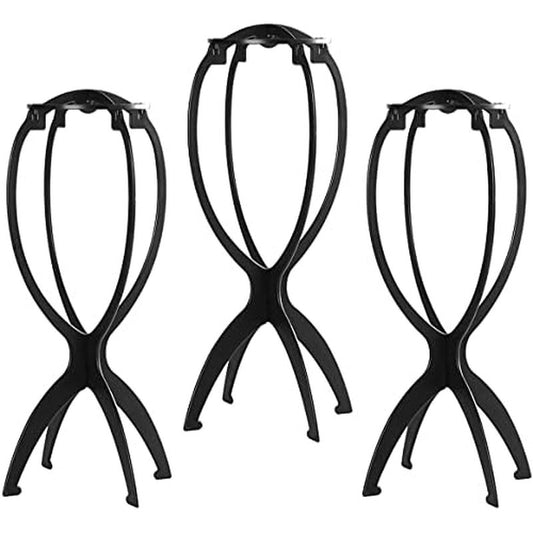 Dreamlover Wig Stand, Wig Head Stand, Wig Holder for Multiple Wigs, Black, 3 Pack