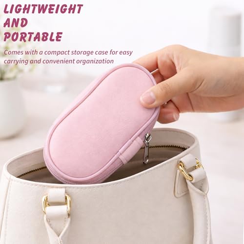 10-Piece Mini Pink Travel Makeup Brush Set with Pouch