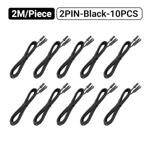 HAMRVL 10-Pack 2m Flexible Extension Cables for Under Cabinet Lighting