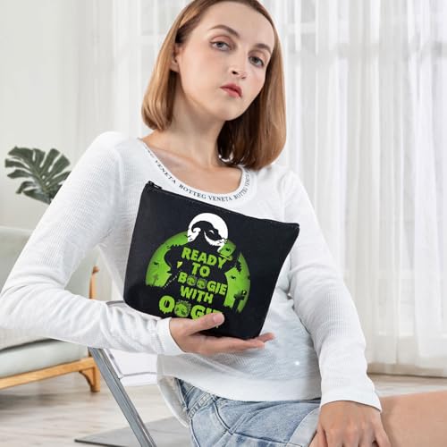 Ready Ghost Makeup Bag - Cute Spooky Zipper Pouch for Cosmetics & Travel