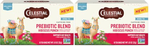 Celestial Seasonings Hibiscus Punch Herbal Tea - Wellness Blend for Gut Health, Caffeine-Free, 32 Tea Bags