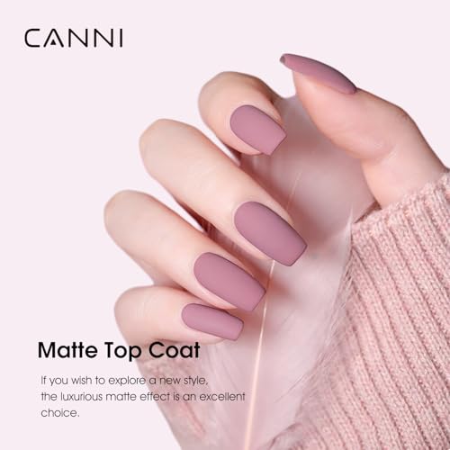 CANNI 2PCS Matte & Glossy Gel Top Coat Set - 9ml No Wipe