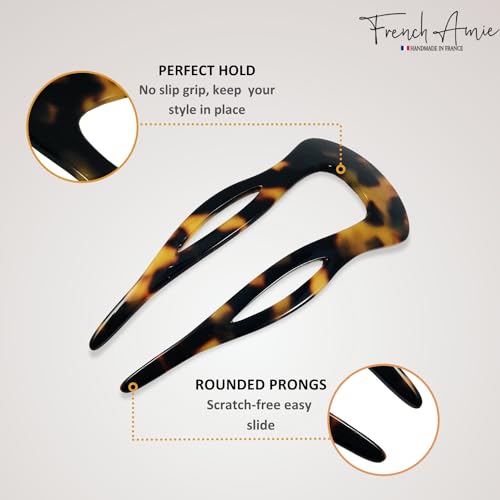 French Amie Tokyo 3-Inch Medium U Hair Pin for Women Girls — Tortoise Shell