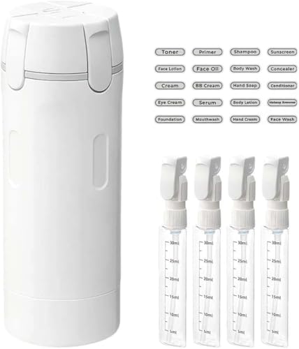 Travel Dispenser Set - 4 Pack 30ml Leak Proof Bottles, White