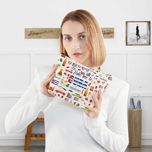Cuba Travel Makeup Bag - Waterproof Zipper Pouch (To Cuba Variant)