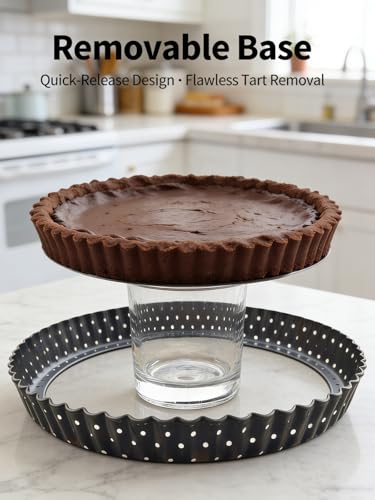 9 Inch Non-Stick Quiche Pan with Removable Bottom & Cake Server