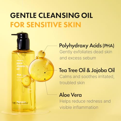 Hanskin PHA Pore Cleansing Oil for Sensitive Skin - 10.14 oz Makeup Remover