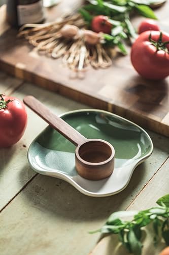 Ceramic Spoon Rest for Kitchen - Heat-Resistant Utensil Holder