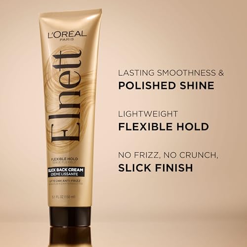 L'Oreal Paris Elnett Slick Back Styling Cream - 5.1 Fl Oz, Frizz Control & Polished Shine