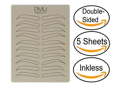 Cosmopolitan Pack Double-Sided Microblading Practice Skin - Realistic Hairstroke, No Ink Needed (Black - 5) by PMU PRODUCTS