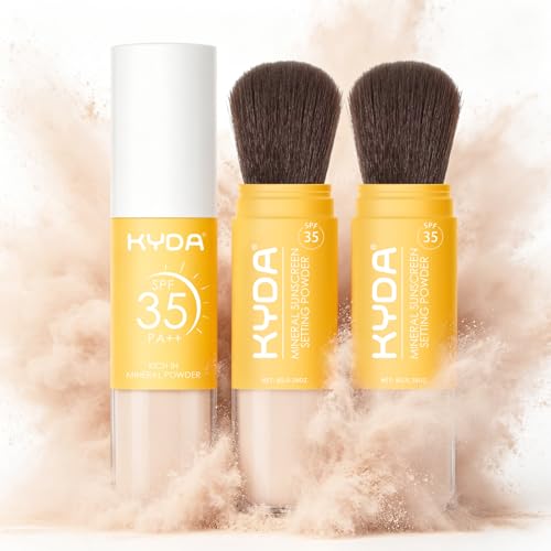KYDA Mineral Sunscreen Powder SPF 35 - Matte Setting Powder for Face & Hair