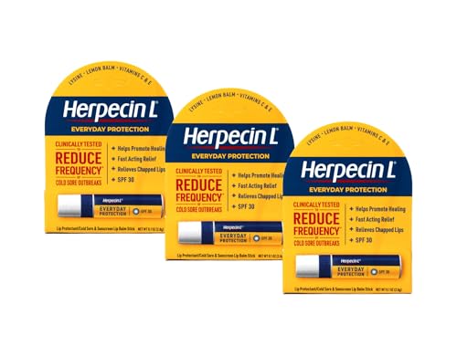 Herpecin-L Medicated Lip Protectant SPF 30, Cold Sore Relief - 3 Pack