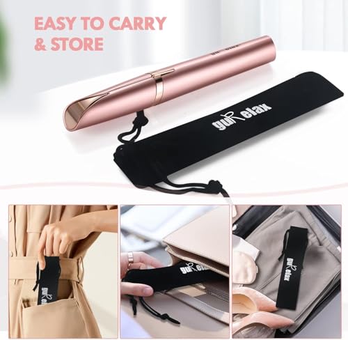 Gurelax Rose Gold Electric Eyebrow Trimmer for Sensitive Skin, Painless & Precise